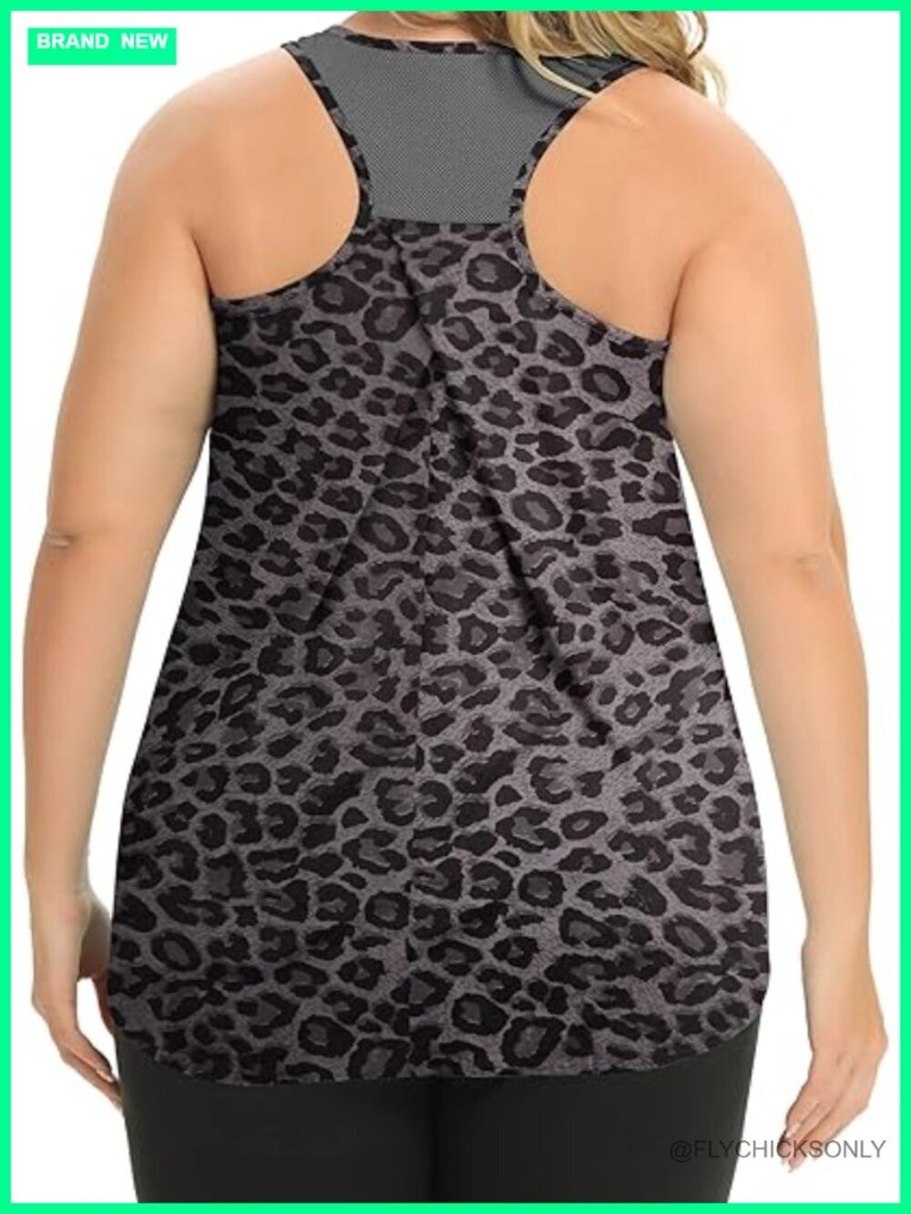 Plus Size Racerback Tank Top Loose Fit Yoga Athletic Sleeveless Summer Shirt